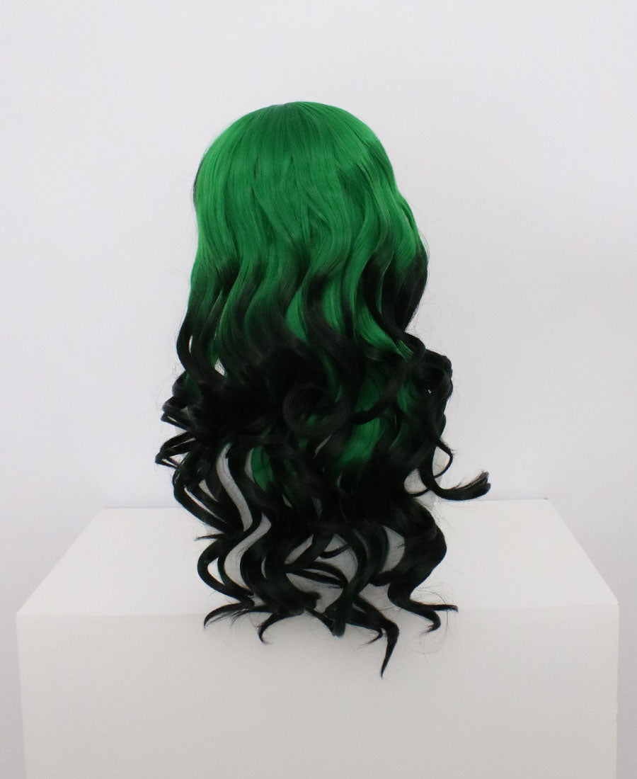 Mia-Green And Black Hard Frontal Synthetic Wigs