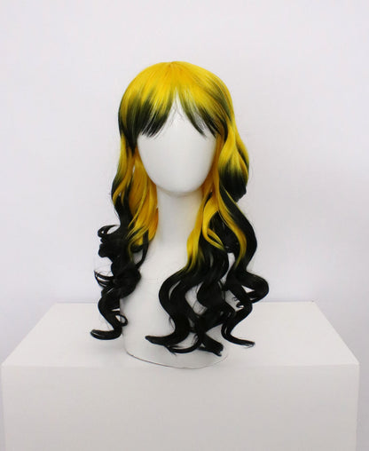 Mia-Yellow And Black Hard Frontal Synthetic Wigs