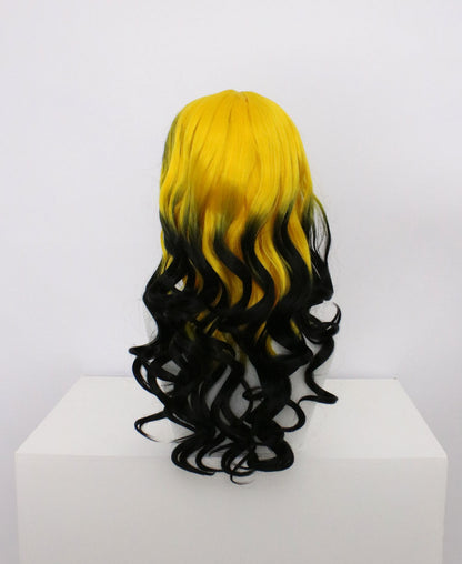 Mia-Yellow And Black Hard Frontal Synthetic Wigs