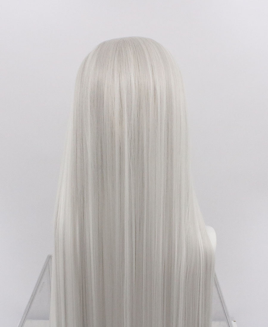 Zane-Grey And White Lace Frontal Synthetic Wigs Fashion straight long wig 65 inch wig