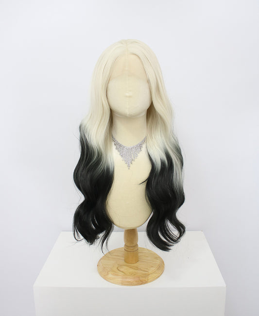 Freya-Black And White Lace Frontal Synthetic Wigs