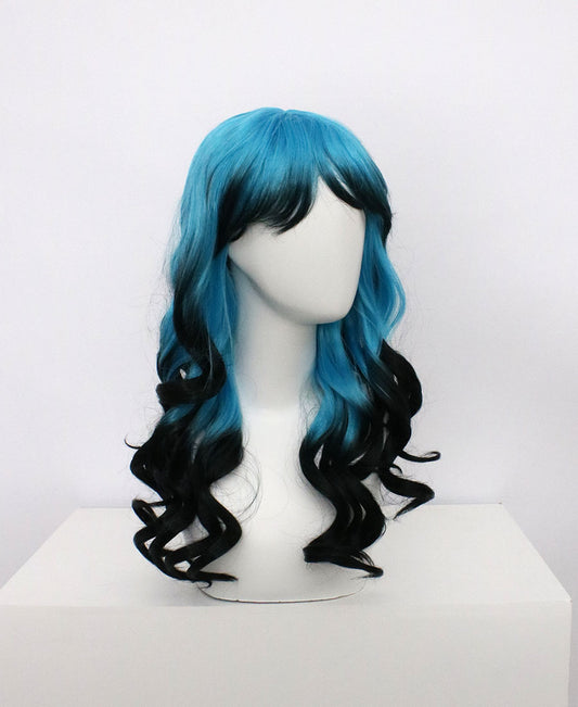 Mia-Blue And Black Hard Frontal Synthetic Wigs