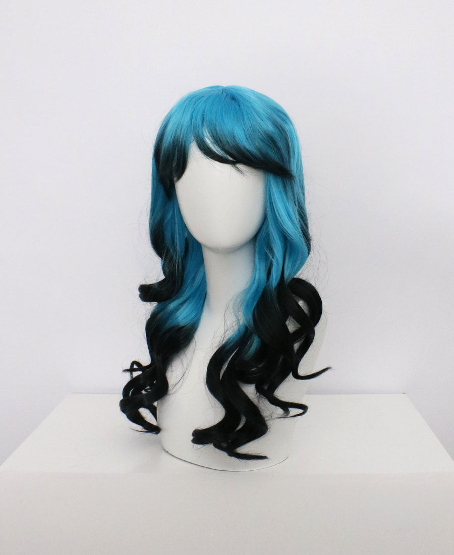 Mia-Blue And Black Hard Frontal Synthetic Wigs