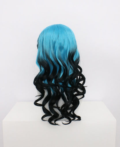 Mia-Blue And Black Hard Frontal Synthetic Wigs