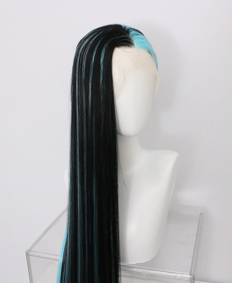 Zane-Black And Blue Lace Frontal Synthetic Wigs