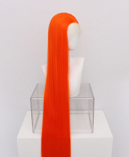 Zane-Orange Lace Frontal Synthetic Wigs super long wig 65 inch wig high quality