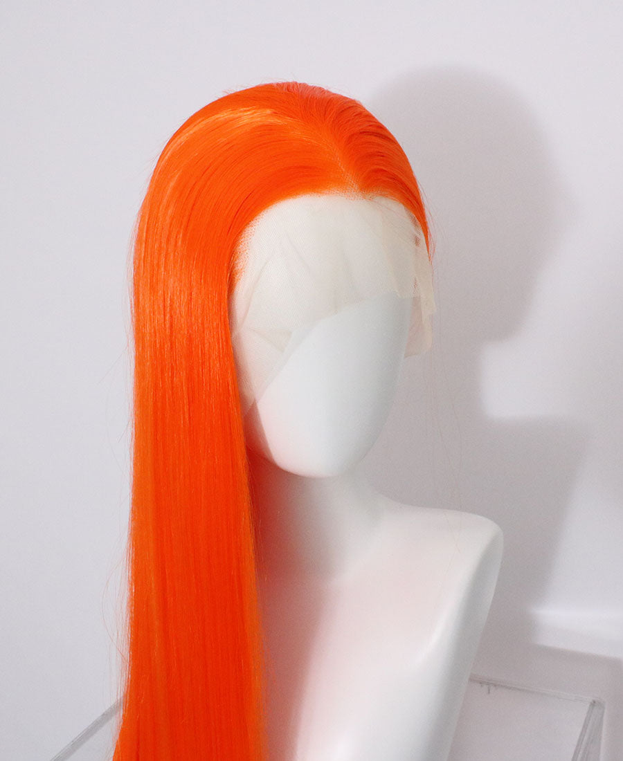 Zane-Orange Lace Frontal Synthetic Wigs super long wig 65 inch wig high quality