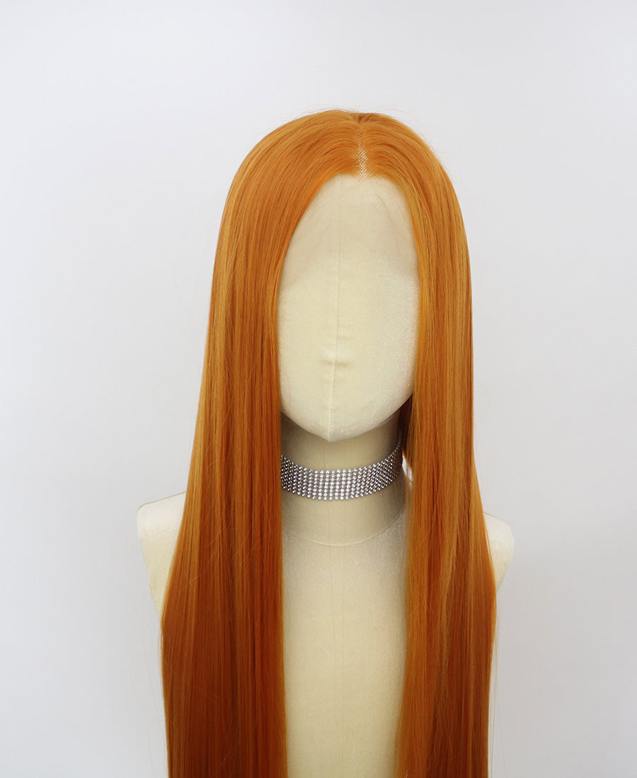 Zane-Orange Lace Frontal Synthetic Wigs super long wig 65 inch wig high quality