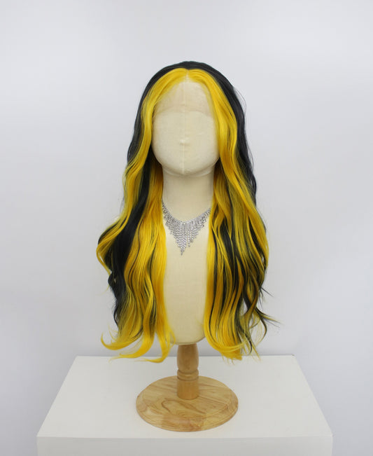 Freya-Black and yellow Lace Frontal Synthetic Wigs