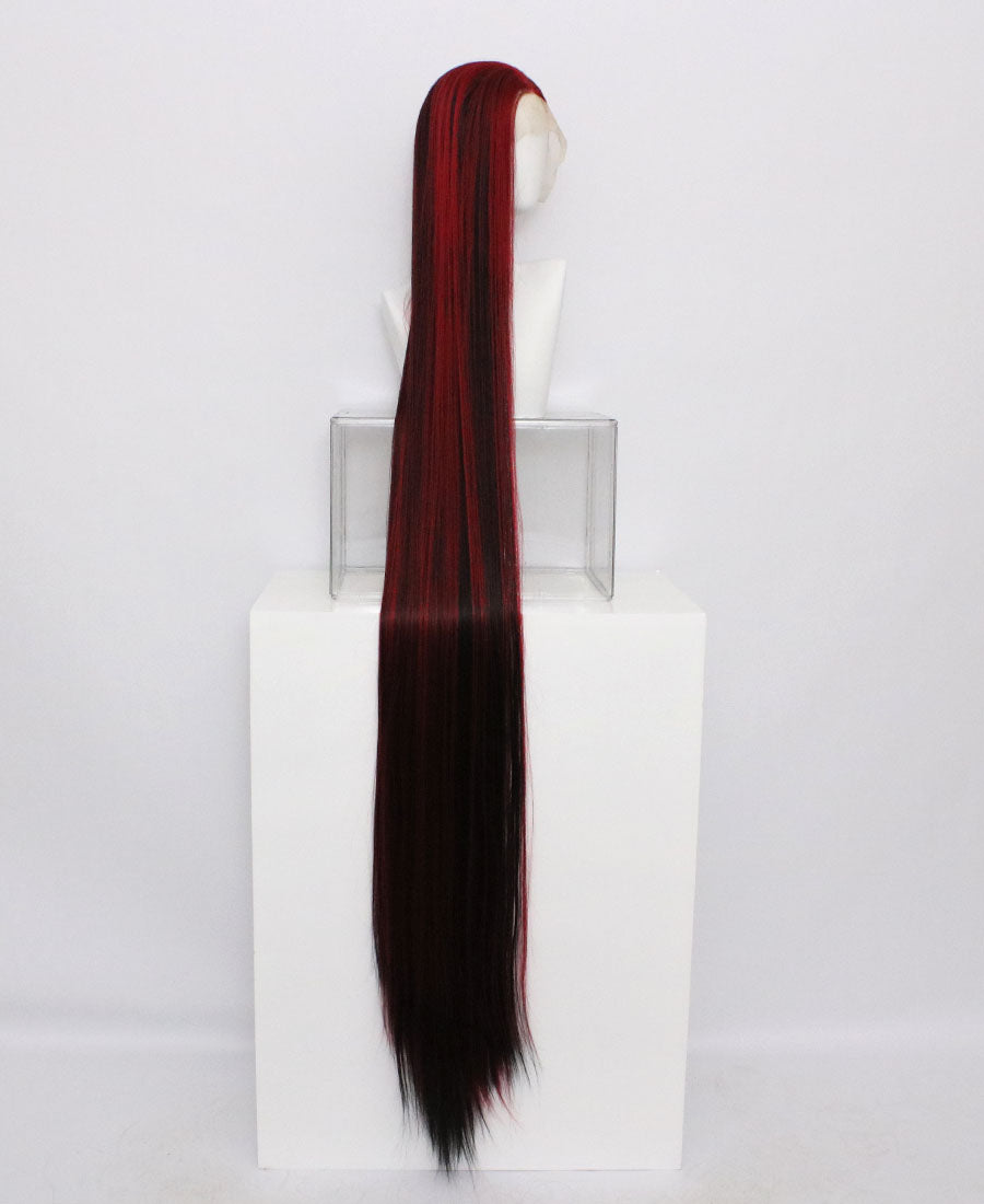 Zane-Black And Red Lace Frontal Synthetic Wigs Fashion wigs 65" inch wigs