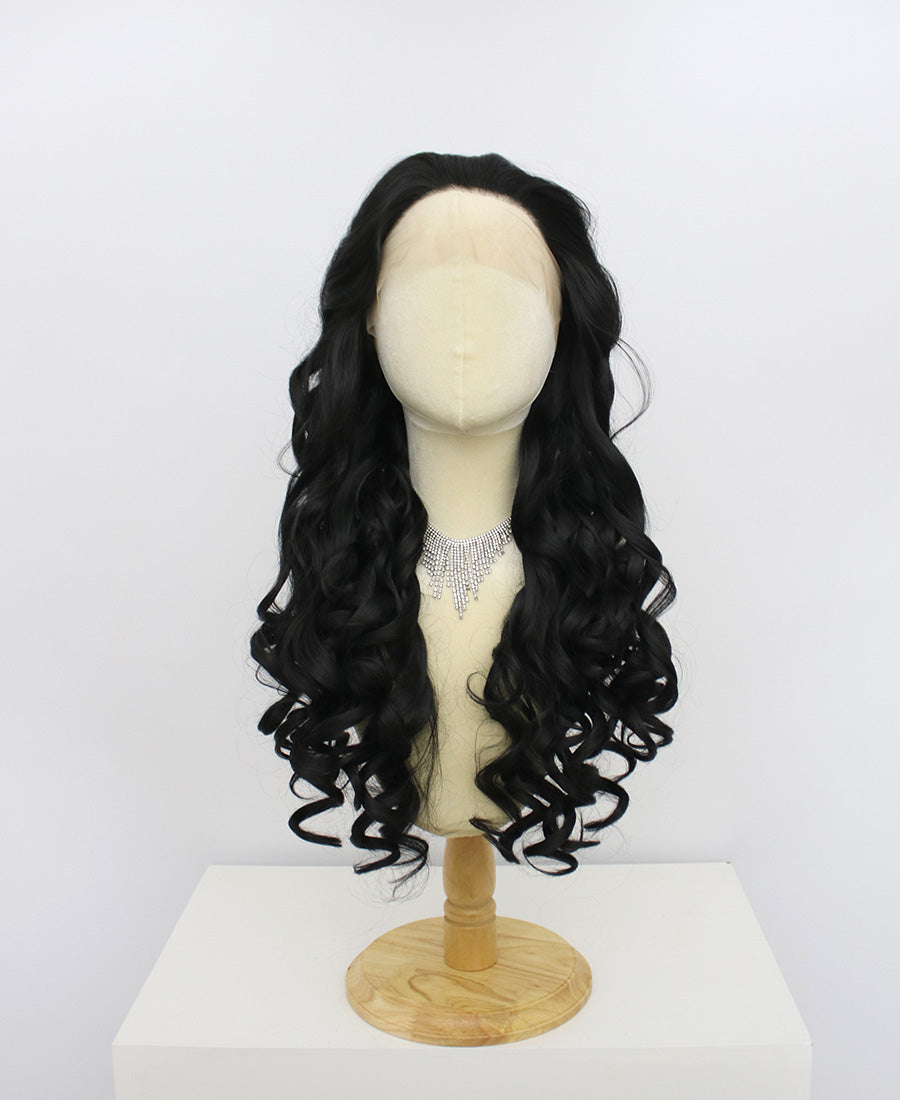 Katie-Black Lace Frontal Synthetic Wigs