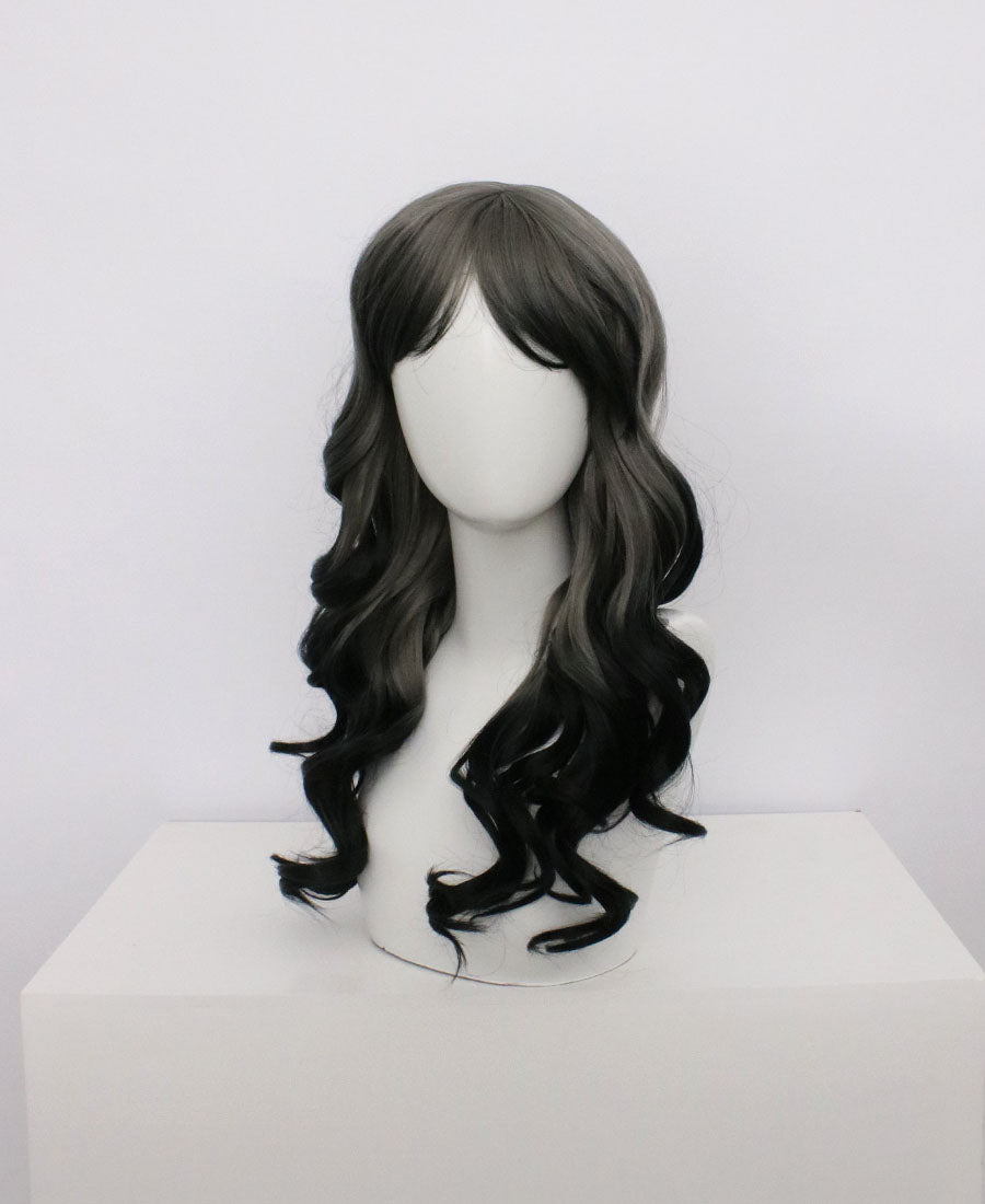 Mia-Grey And Black Hard Frontal Synthetic Wigs