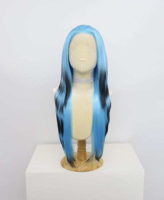 MGW-WM-Blue And Black Lace Frontal Synthetic Wigs