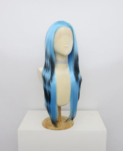 MGW-WM-Blue And Black Lace Frontal Synthetic Wigs