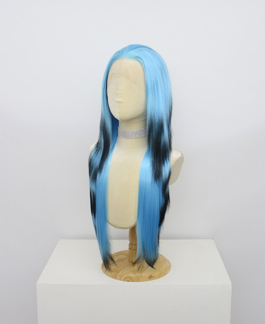 MGW-WM-Blue And Black Lace Frontal Synthetic Wigs