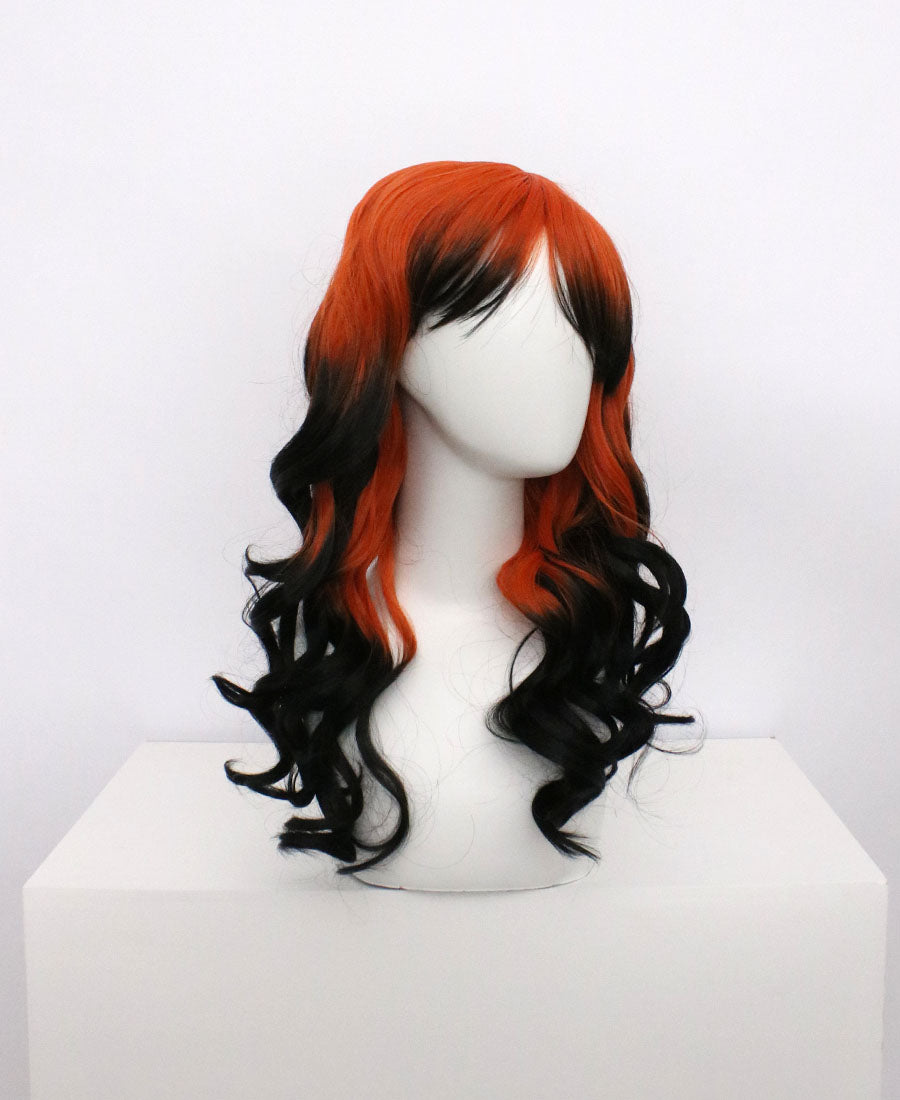 Mia-Orange And Black Hard Frontal Synthetic Wigs