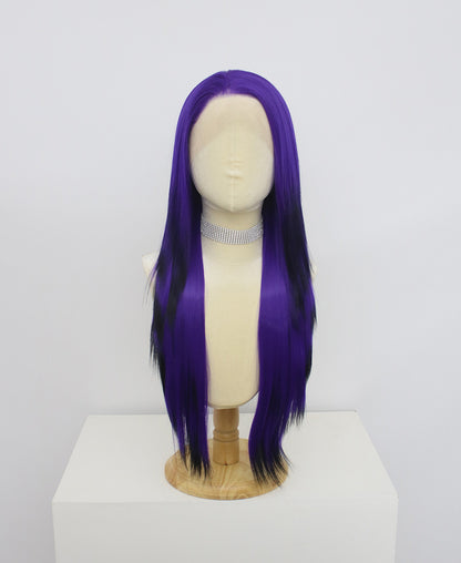 MGW-WM-Purple And Black Lace Frontal Synthetic Wigs