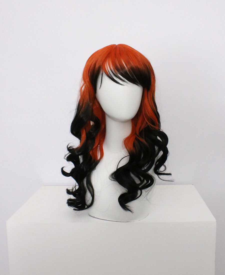 Mia-Orange And Black Hard Frontal Synthetic Wigs