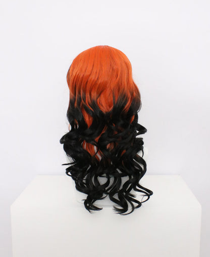 Mia-Orange And Black Hard Frontal Synthetic Wigs