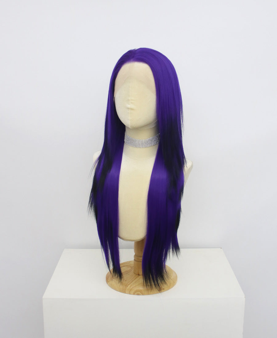 MGW-WM-Purple And Black Lace Frontal Synthetic Wigs